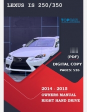 LEXUS IS 250&350 2014-2015 OWNERS MANUAL